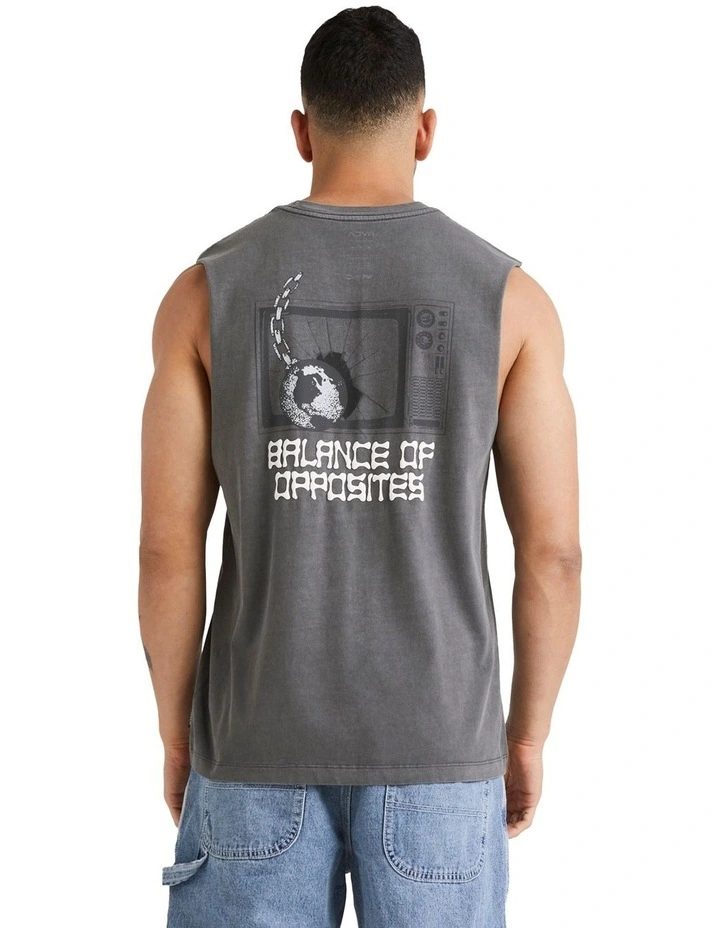 Static Channel Tank Top in Smoke