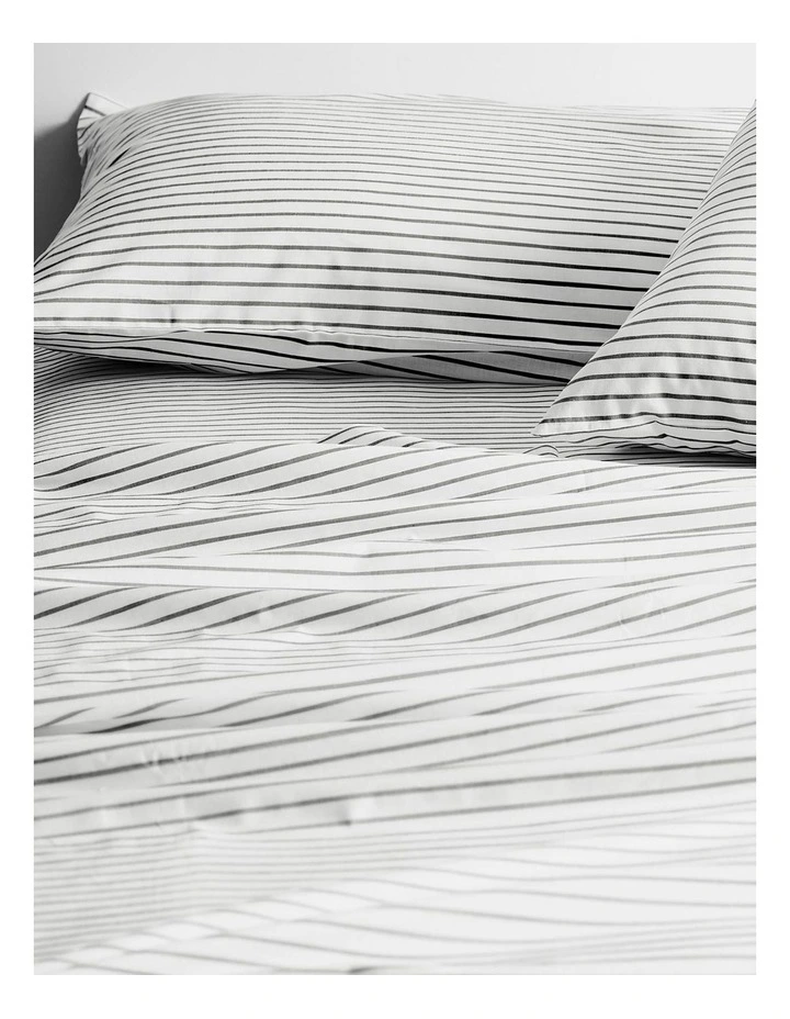 Vintage Stripe Sheet Set in Smoke