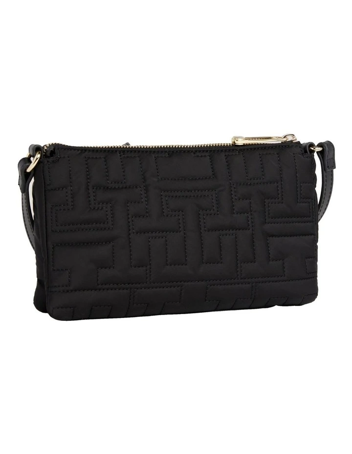 Chic Monogram Quilting Recycled Crossover Bag in Black