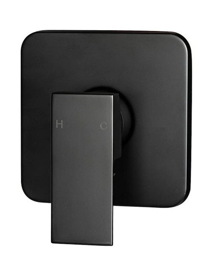 Rain Head Square Wall Shower Mixer Tap in Matte Black