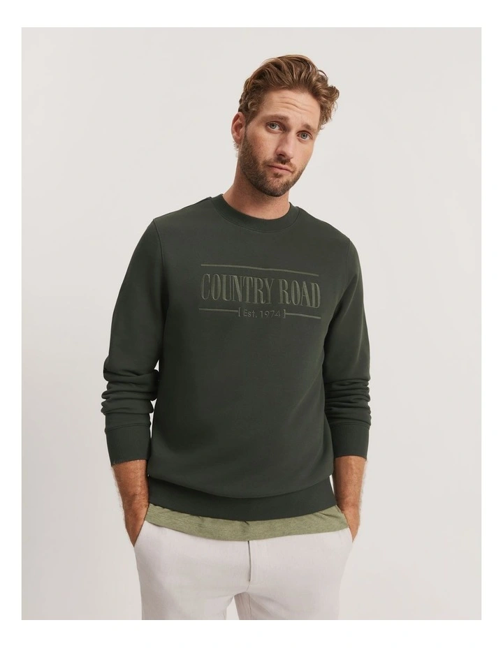 Verified Australian Cotton Heritage Sweat in Eden Green