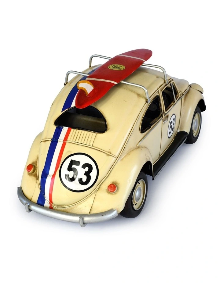 Volkswagen Beetle 53 With Surfboard Ornament Vintage Decor 34cm
