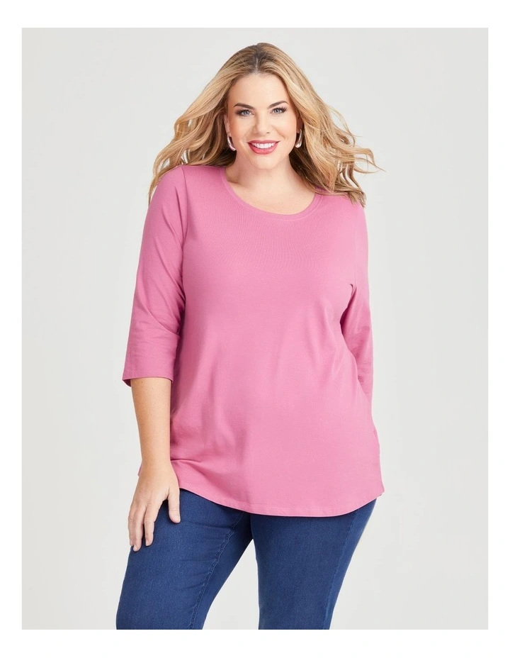 Australian Cotton 3/4 T-shirt in Tea Rose