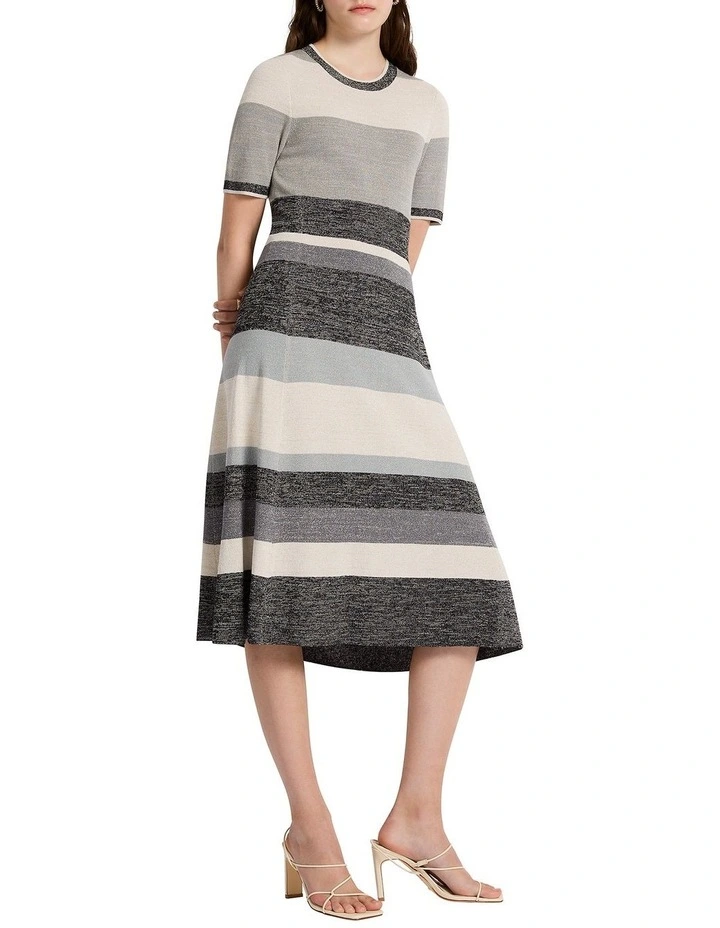 Knit's My Life Dress in Grey Multi
