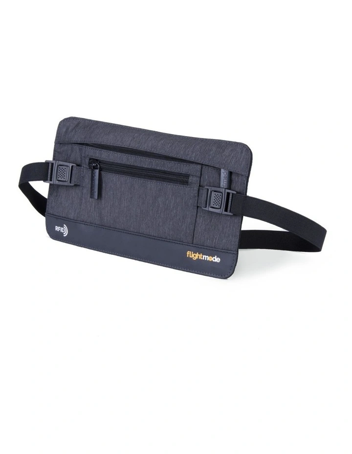 RFID Waist Bag In Charcoal