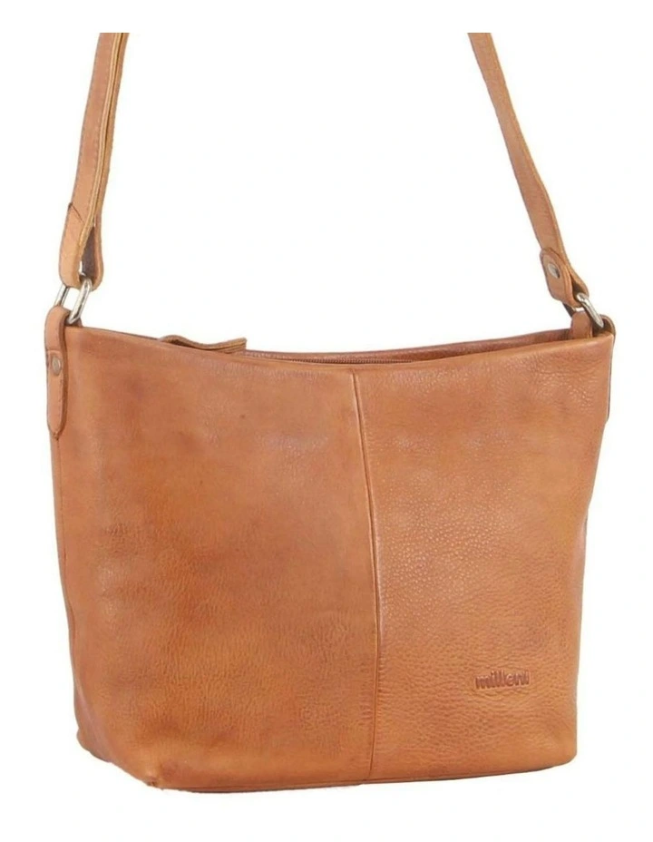 Nappa Leather Cross-Body Bag in Cognac