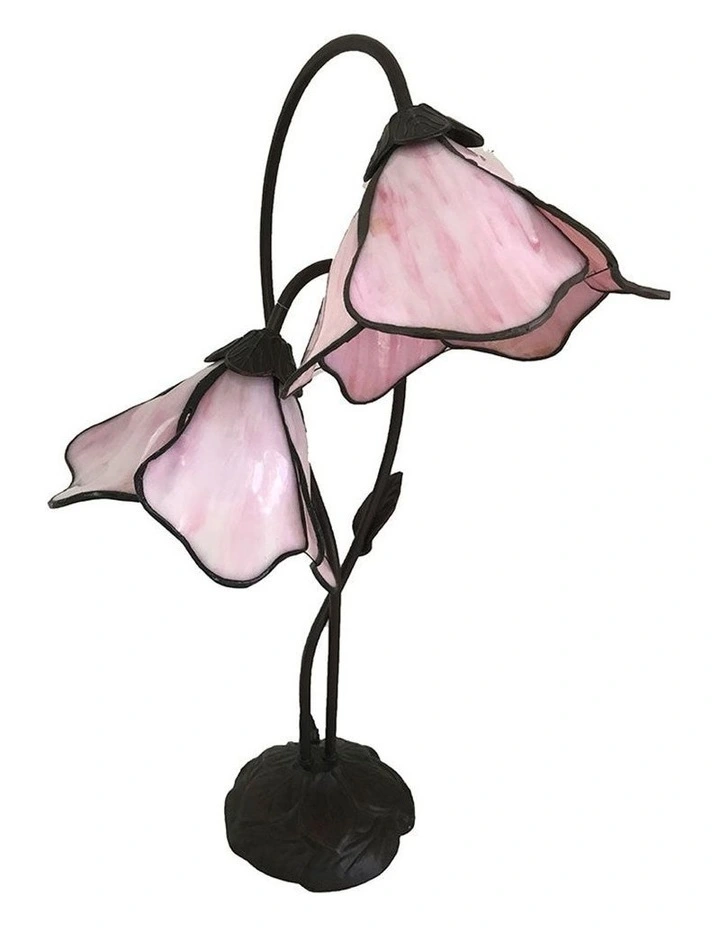 Twin Lotus Lamp Pink