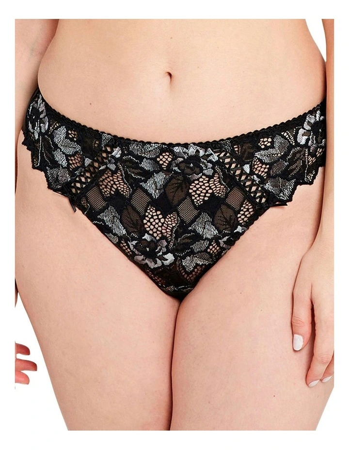 Arum Gala High Cut Lace Tanga Brief in Black