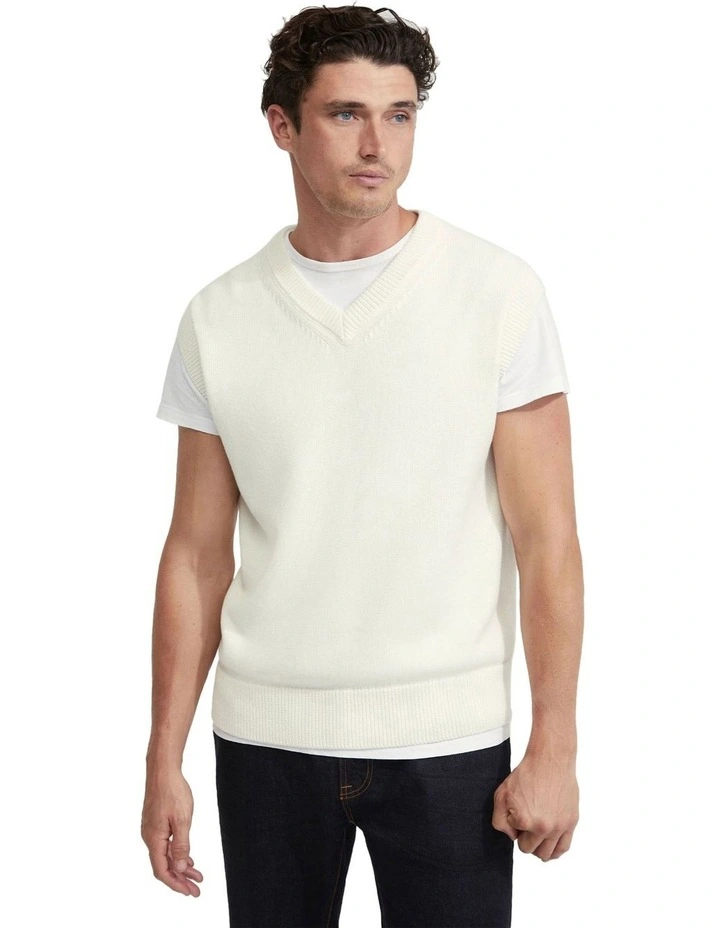 Timothee Cotton Vest in Offwhite