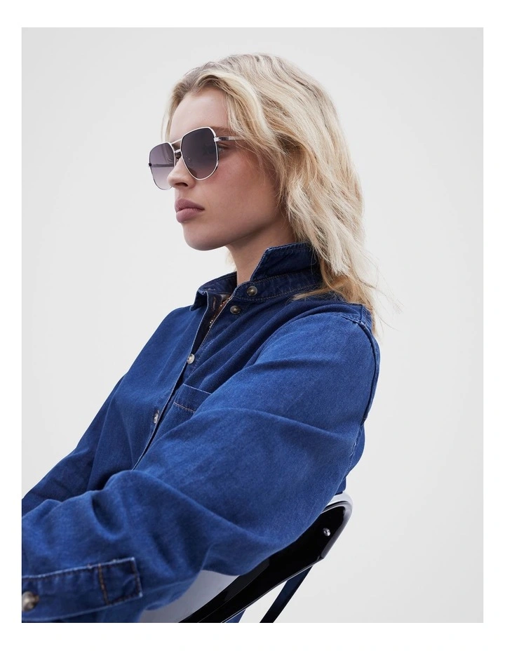 Monaco Aviator Sunglasses in Silver