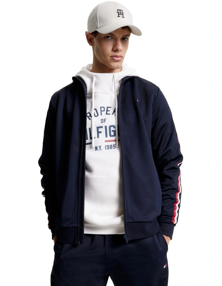 Trim Tape Zip Through Sweatshirt in Desert Sky