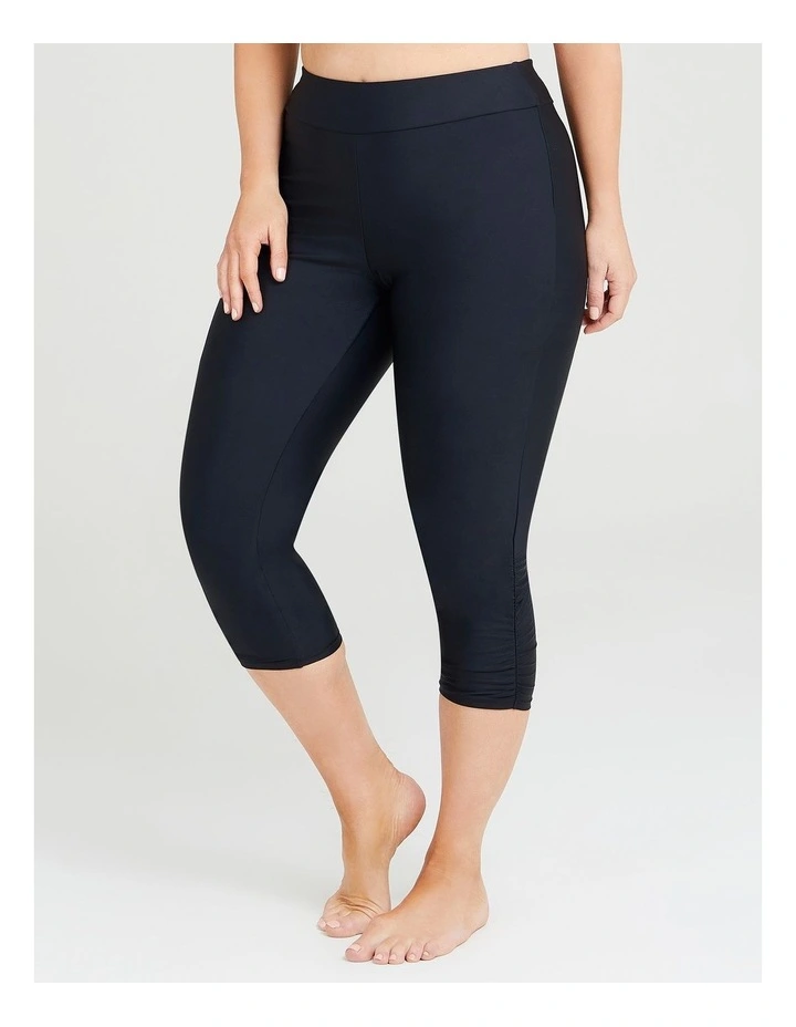 Ruched Swim Legging in Black