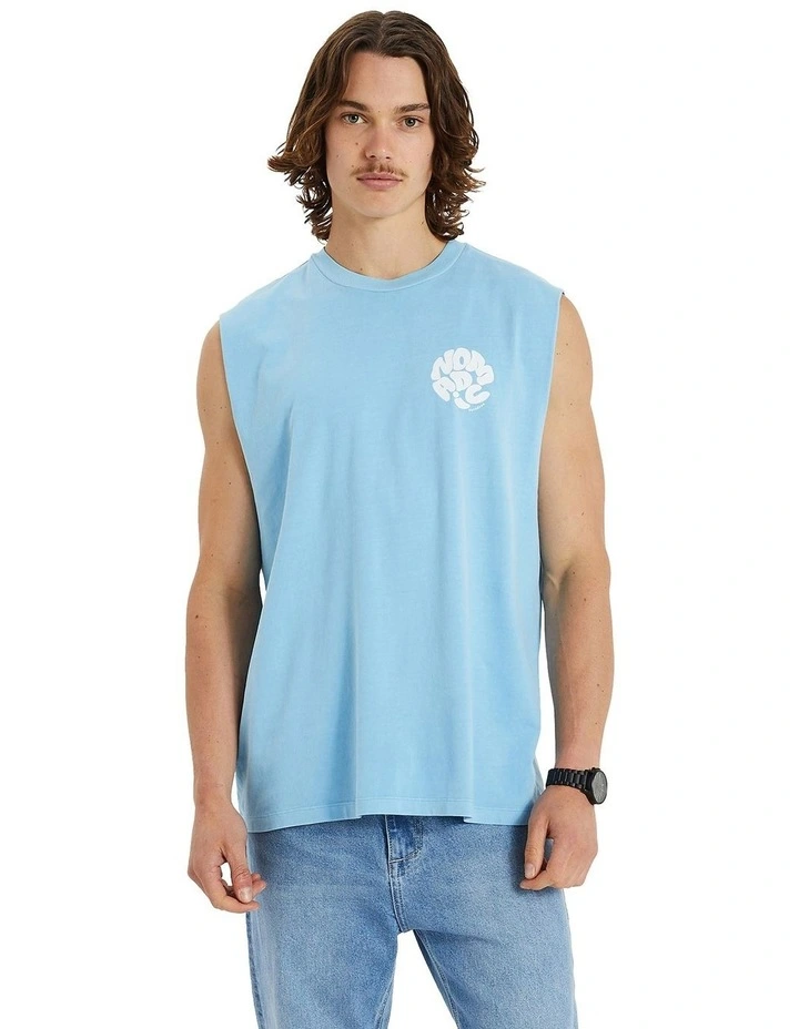 Stream Relaxed Fit Muscle Singlet in Pigment Air Blue