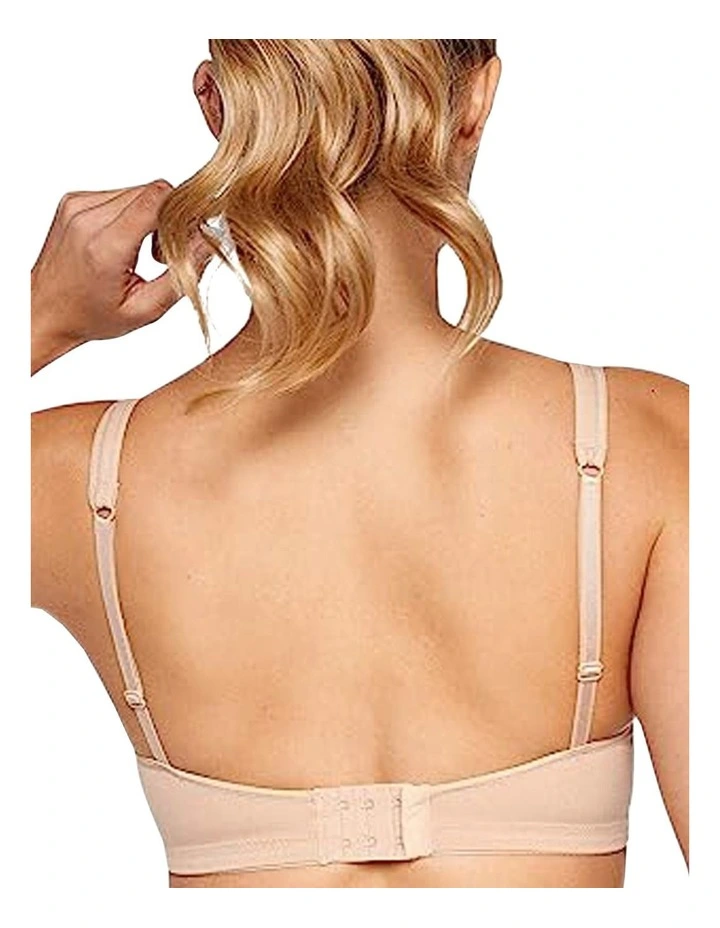 Elasticup Moulded Wirefree Cotton Bra in Light Beige