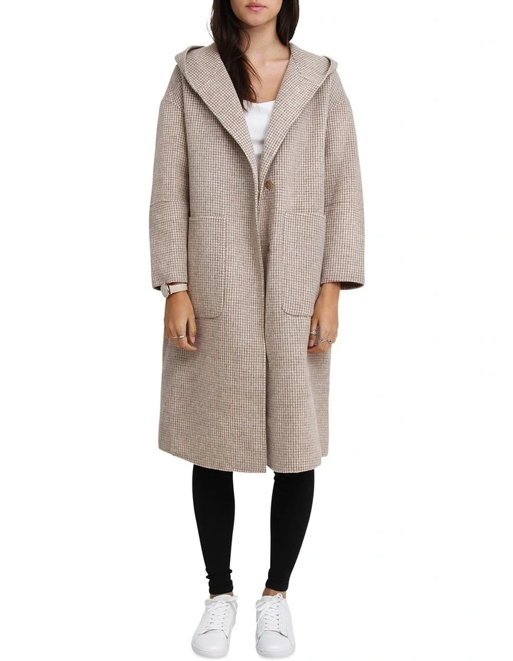 Walk This Way Wool Blend Beige Oversized Coat