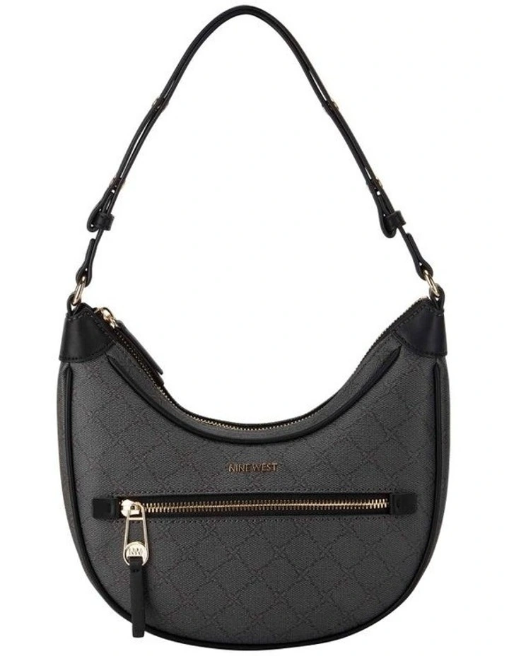 Ethel Onyx Logo Hobo Bag in Black