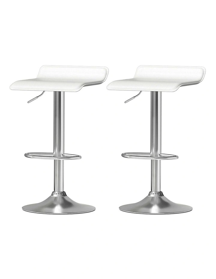 Faux Leather Bar Stool 2x in White