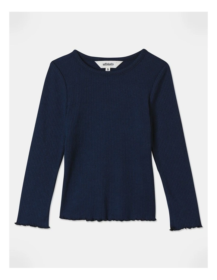Essential Plain Rib Long Sleeve Tee in Oat Marle