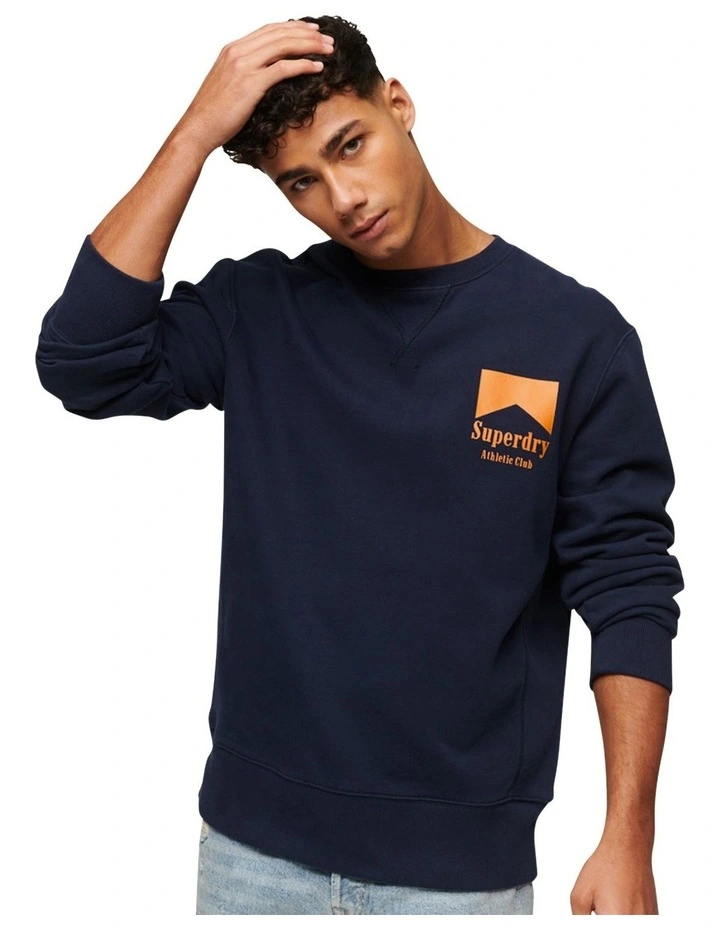 Code Athletic Club Crew Sweatshirt in Rich Navy