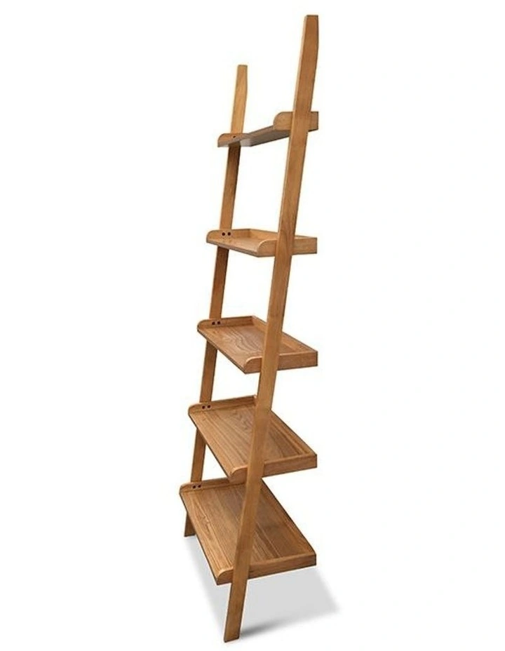 Milt Leaning Bookcase Natural Oak
