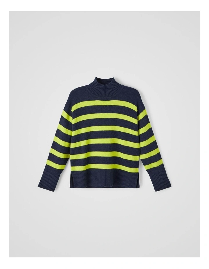 Karmia Long Sleeve Knit Sweater in Dark Sapphire