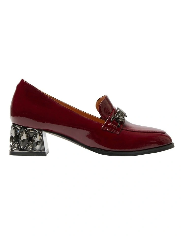 Dante Heeled Loafers in Red Patent Leather