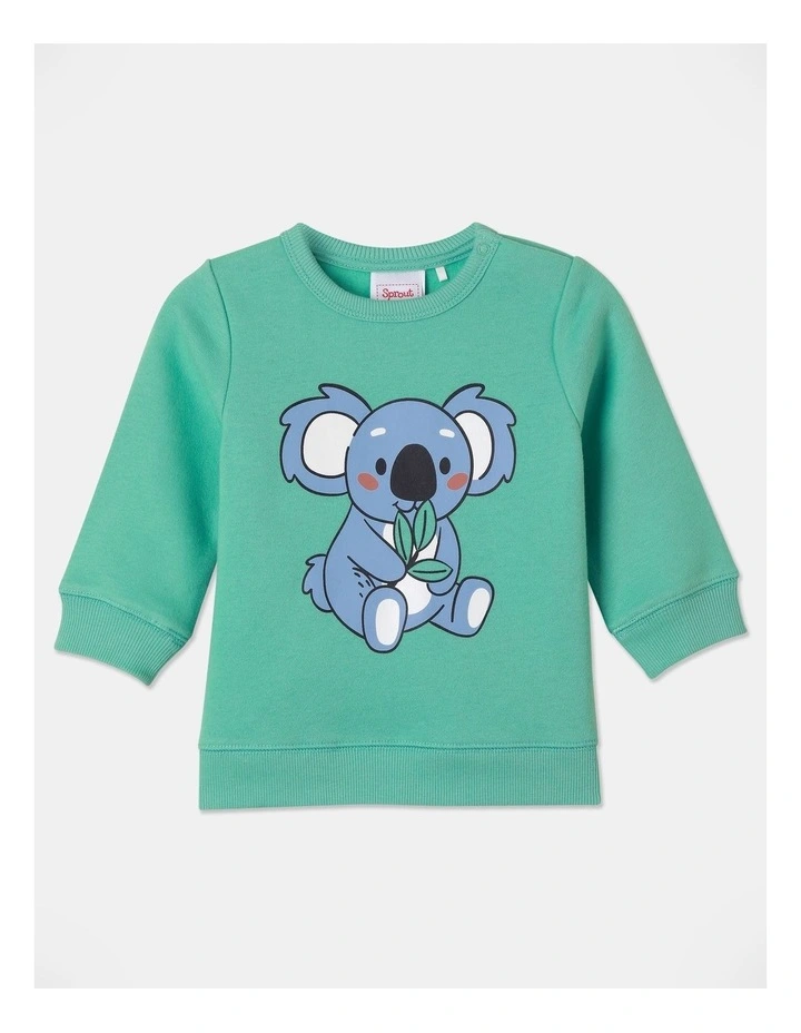 Essential Koala Sweat Top in Pea