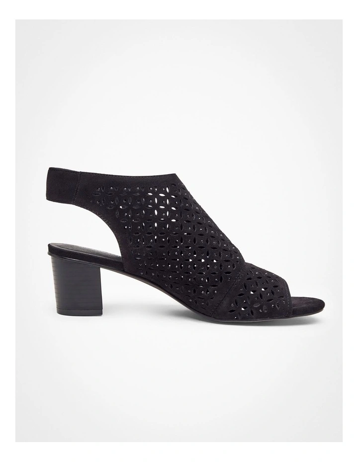 Laser Cut Bling Mule Sandal in Black