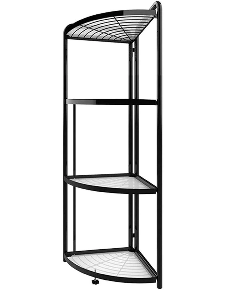 4 Tier Steel Triangular Corner Stand in Black