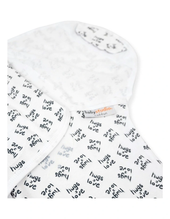 Cotton Swaddle Wrap Small (0-3Months) in Hugs Equals Love
