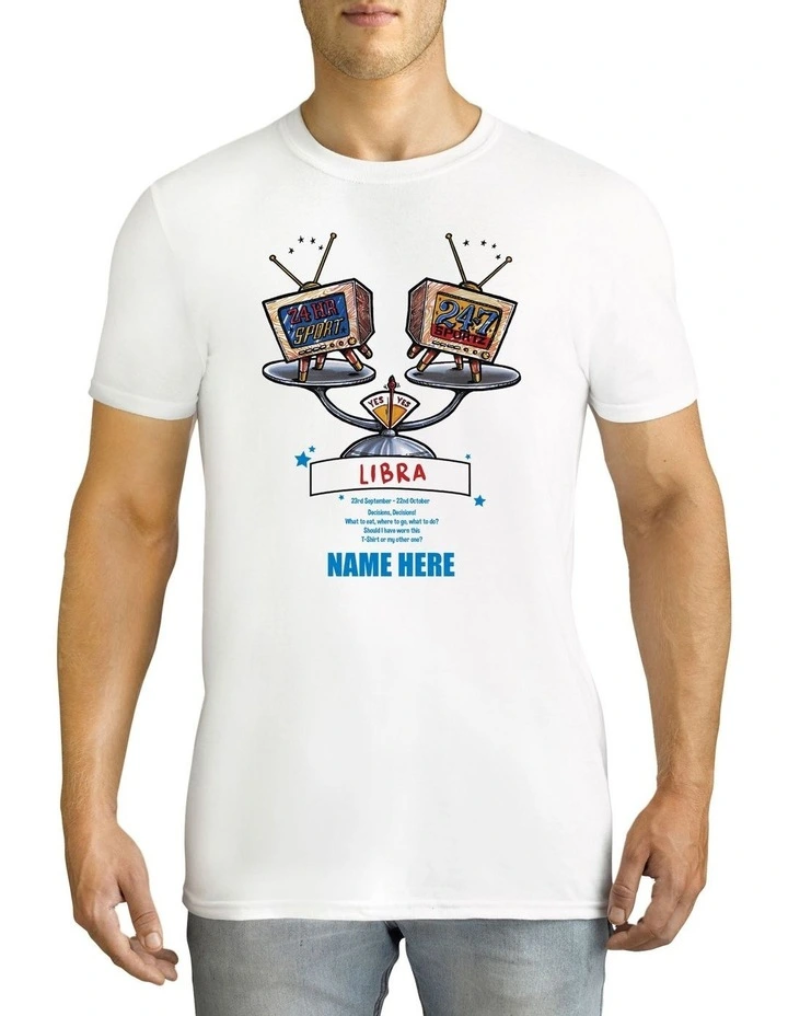 Men's Zodiac Libra Personalised Cotton T Shirt