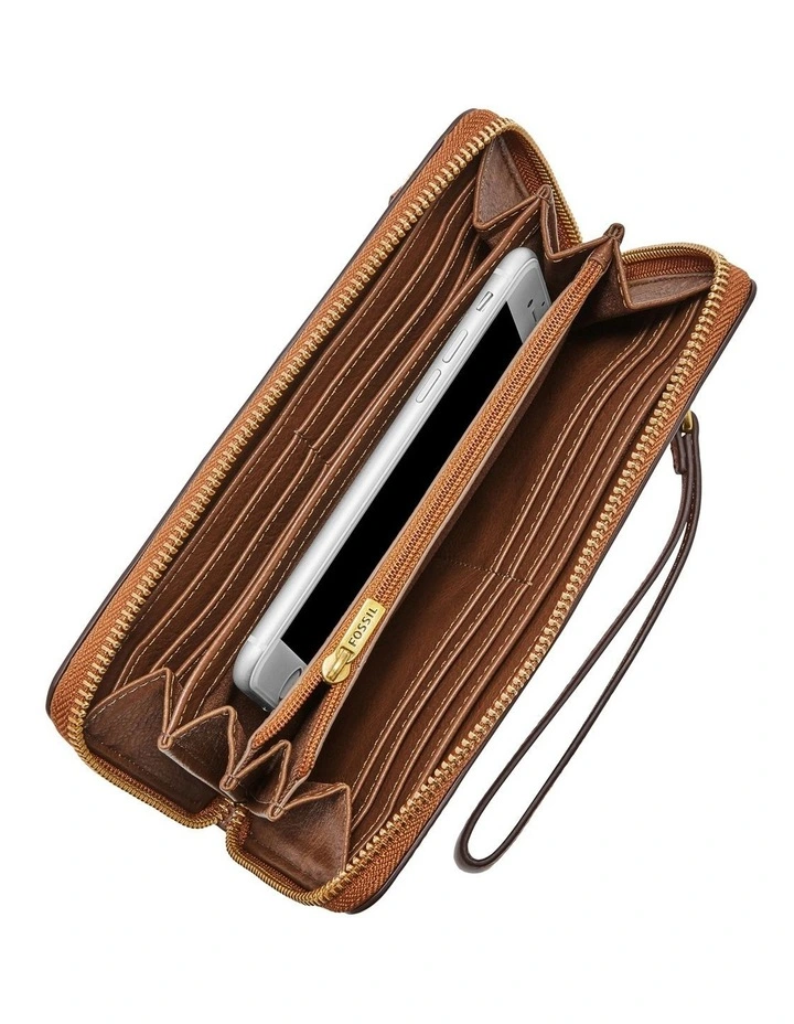 Logan Brown Zip Around Wallet