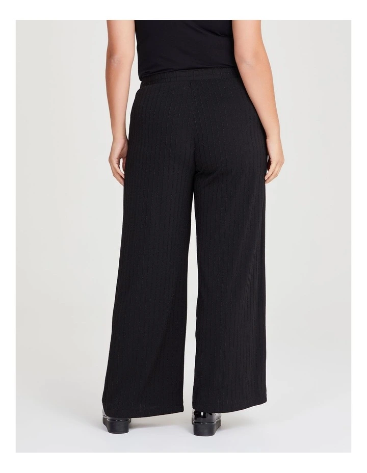Arryn Lurex Wide Leg Pant in Black