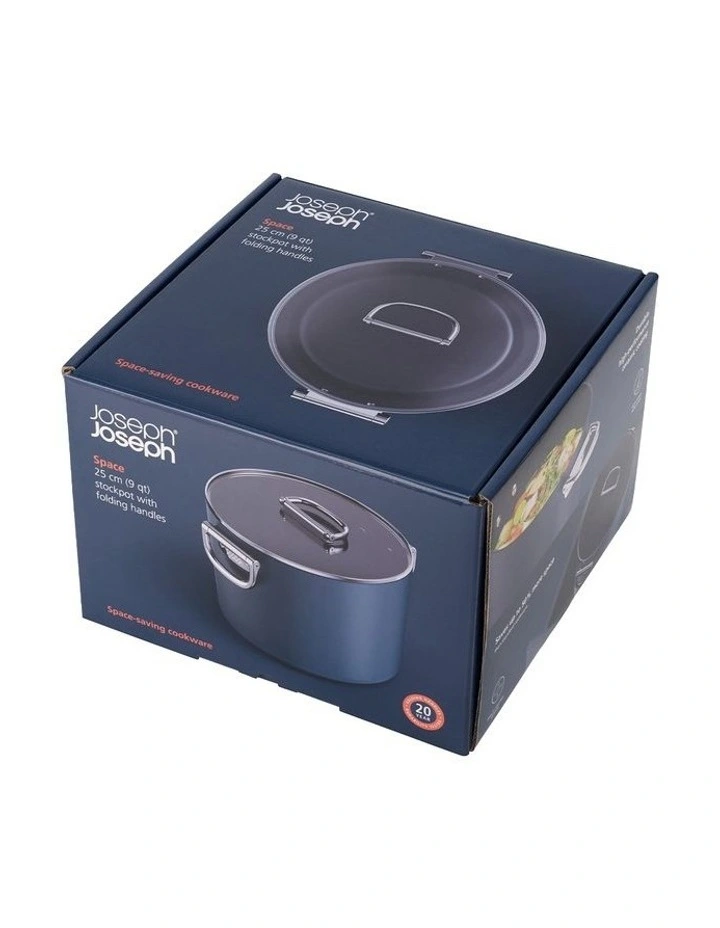 Space Non-stick Stock Pot and Lid 25cm in Midnight Blue