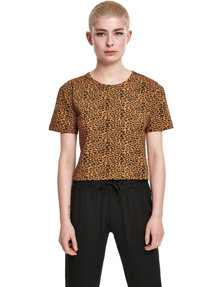Oversized All Over Print Tee in Natural Leo