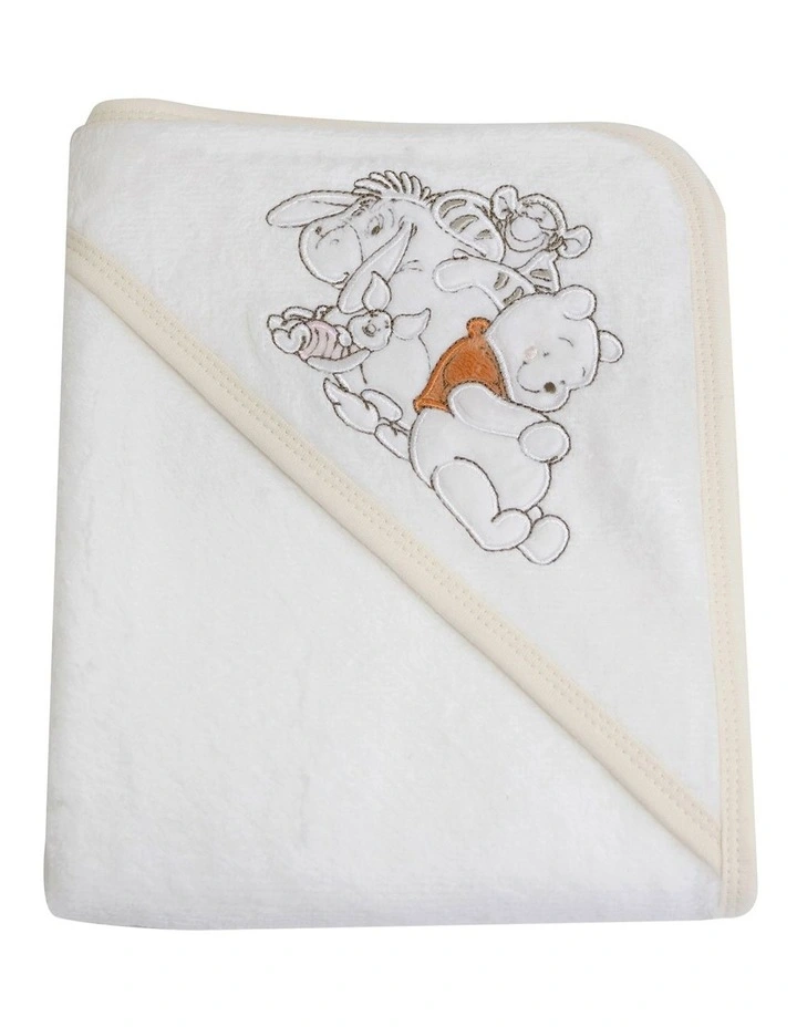 Winnie The Pooh Hooded Towel in White