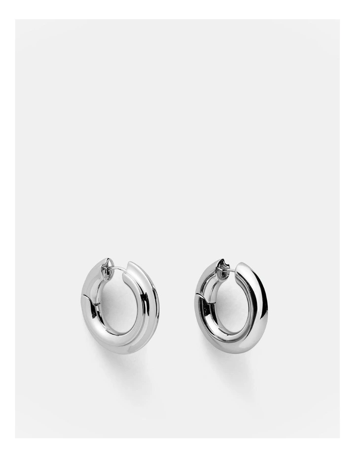 Lets Groove Large Hoop Earrings in Silver