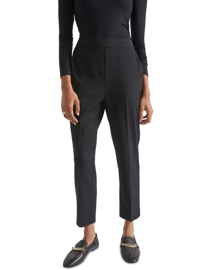 Slim Leg Elasticated Pant in Black