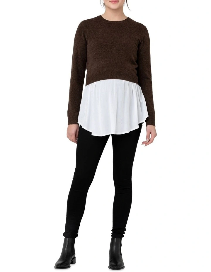 Sandy Detachable Nursing Knit in Chocolate
