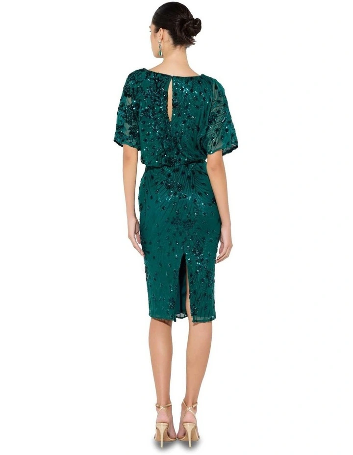 Honour Sequin Dress in Emerald