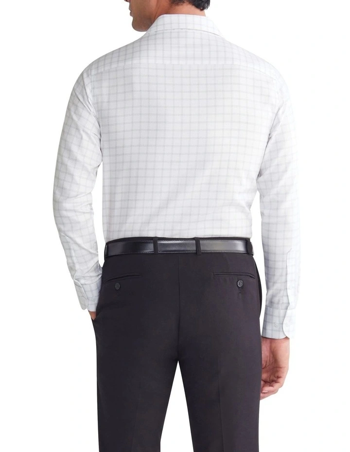 Slim Long Sleeve Mid Check Shirt in Blue