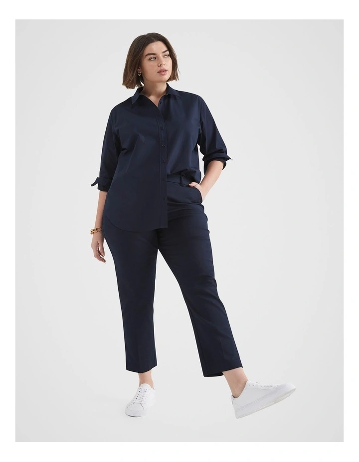 The Refined Stretch Cotton Trouser In Navy