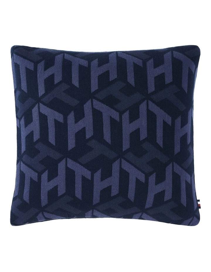 Tommy Cube Monogram Cushion in Desert Sky