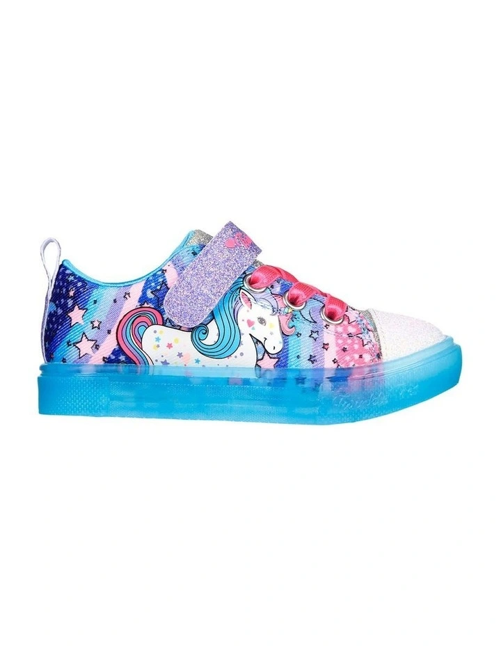 Twinkle Toes Sparkle Unicorn Burst Infant Sneakers in Blue