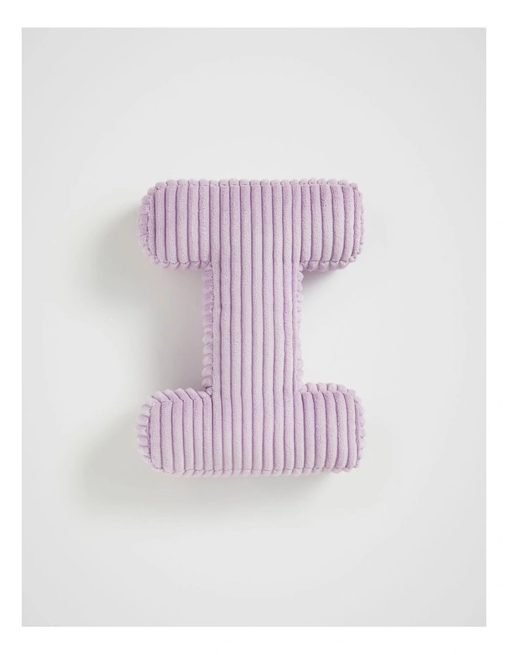 Orchid Cord Initial Cushion I in Purple