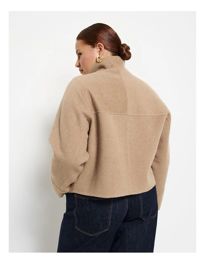 Wool Blend Coat in Camel