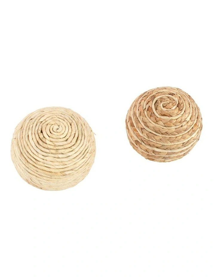 Handmade Decorative Weave Balls 2 Pack in Multi