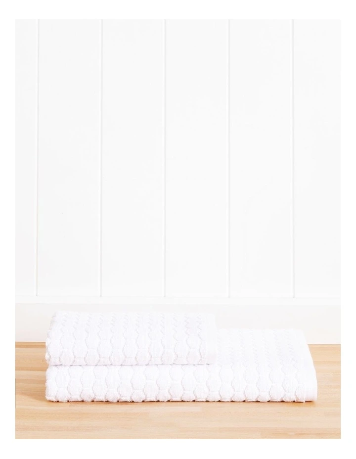 Honeycomb Towel Range in White
