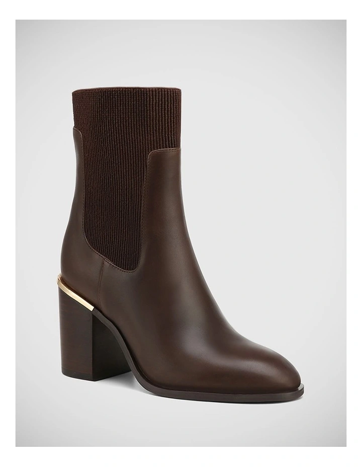 Perrie Leather Ankle Boot in Espresso