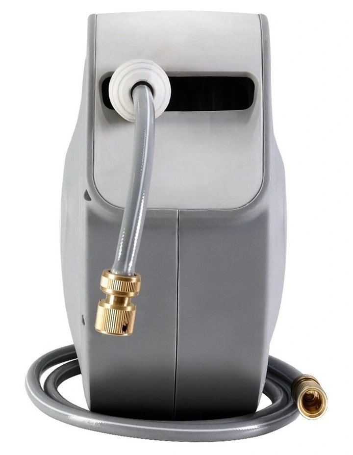 30M Retractable Hose Reel Garden Water Brass Auto Rewind Grey